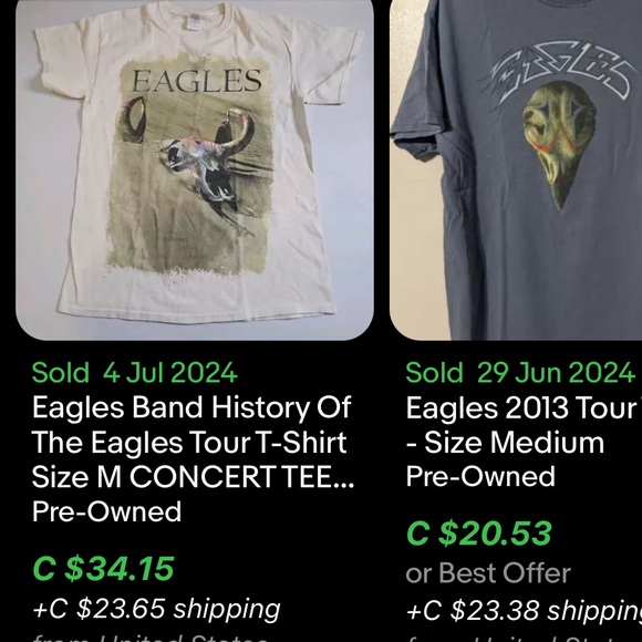 Eagles Band T-Shirt / XL / 2013 Tour / History Of The Eagles - Picture 6 of 6